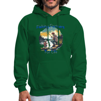 Fishing Partners for Life (Dad and Son) Men's Hoodie - forest green