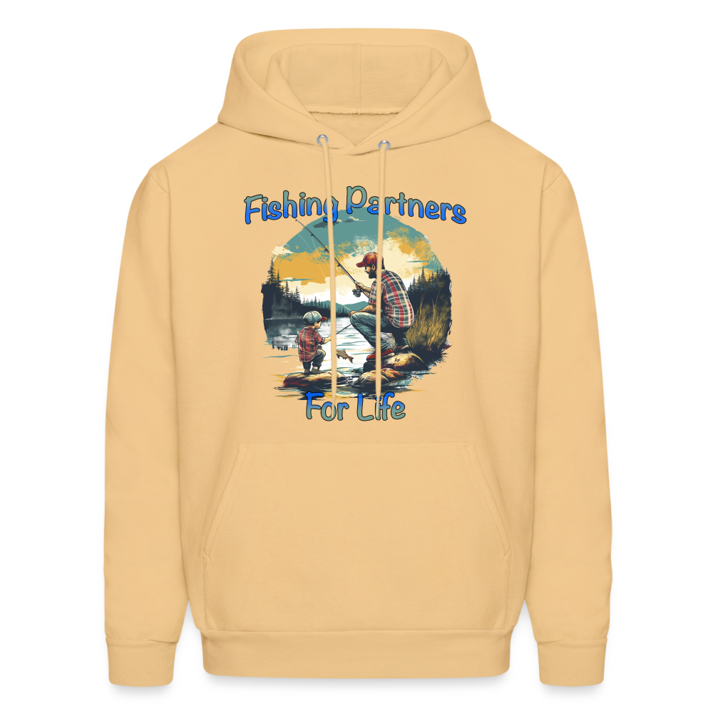 Fishing Partners for Life (Dad and Son) Men's Hoodie - light yellow