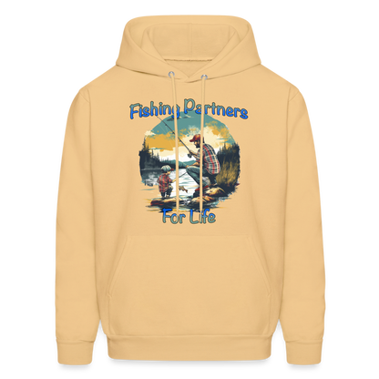 Fishing Partners for Life (Dad and Son) Men's Hoodie - light yellow