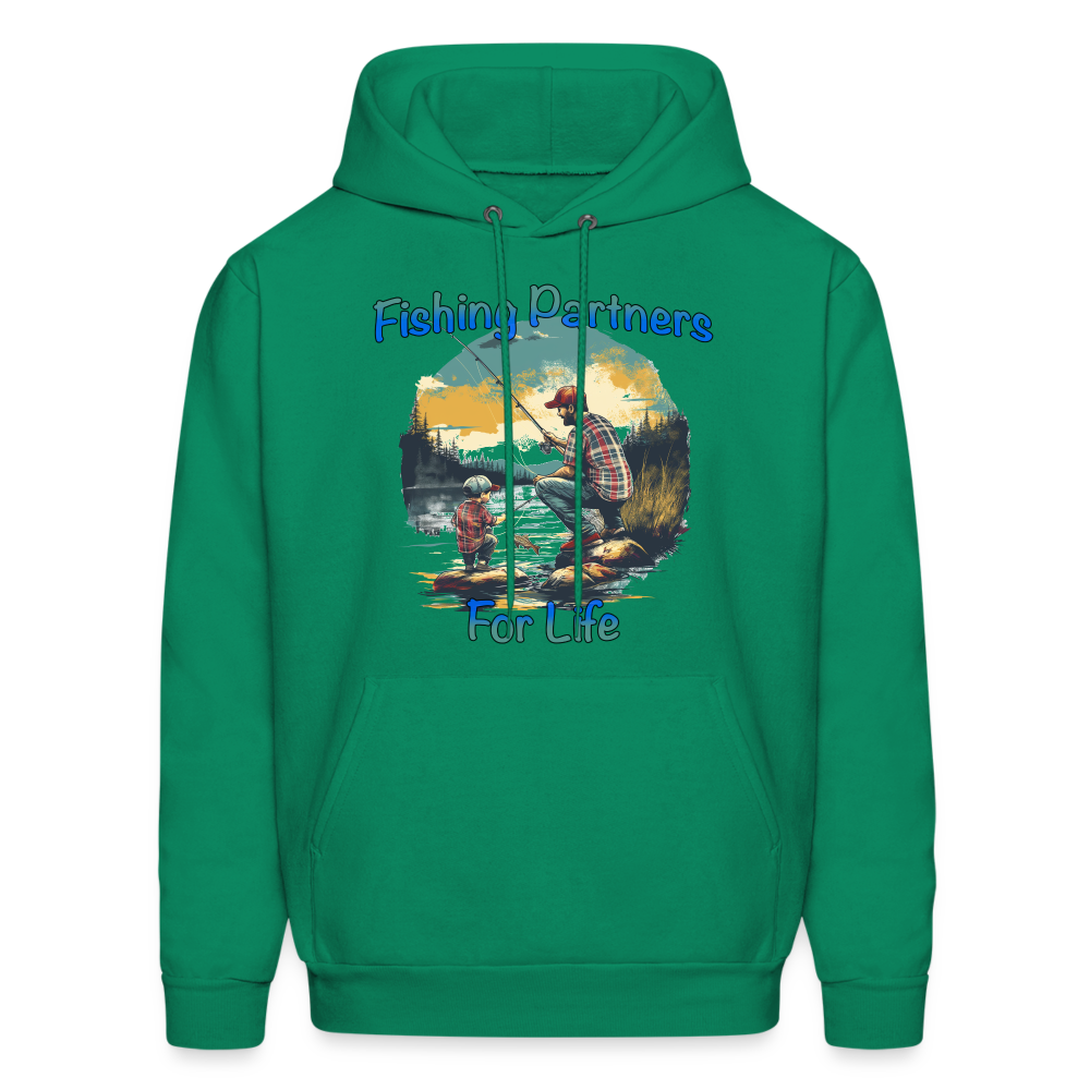 Fishing Partners for Life (Dad and Son) Men's Hoodie - kelly green