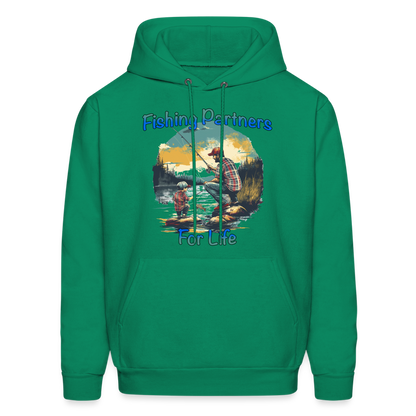 Fishing Partners for Life (Dad and Son) Men's Hoodie - kelly green