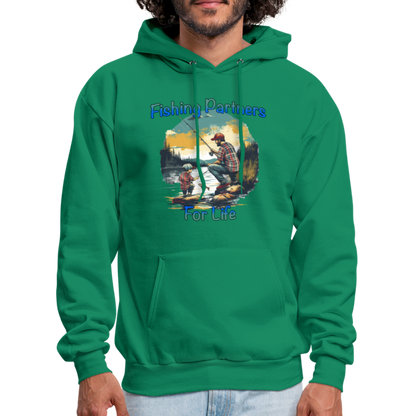Fishing Partners for Life (Dad and Son) Men's Hoodie - kelly green