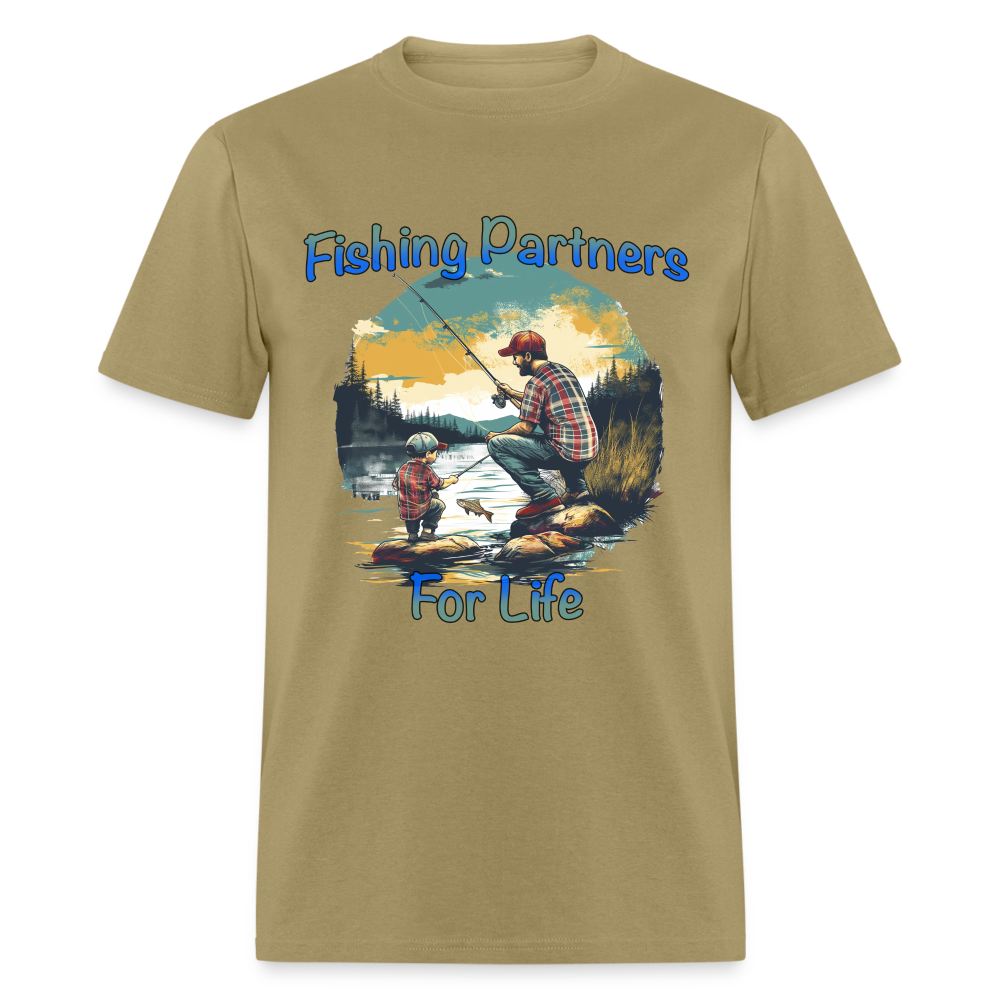 Fishing Partners for Life (Dad and Son) T-Shirt - khaki