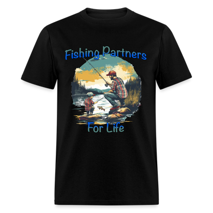 Fishing Partners for Life (Dad and Son) T-Shirt - black