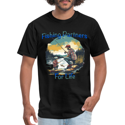 Fishing Partners for Life (Dad and Son) T-Shirt - black