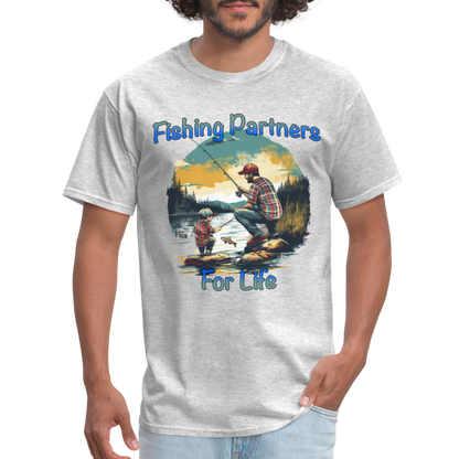 Fishing Partners for Life (Dad and Son) T-Shirt - heather gray