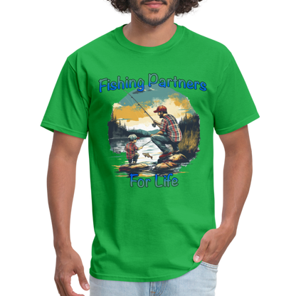 Fishing Partners for Life (Dad and Son) T-Shirt - bright green