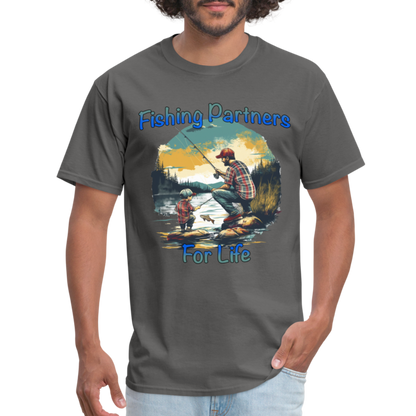 Fishing Partners for Life (Dad and Son) T-Shirt - charcoal