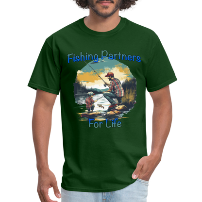 Fishing Partners for Life (Dad and Son) T-Shirt - forest green