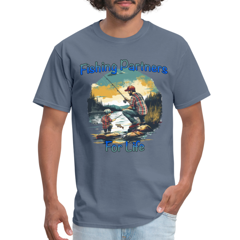 Fishing Partners for Life (Dad and Son) T-Shirt - denim