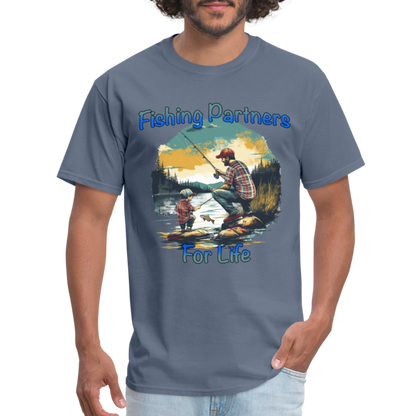 Fishing Partners for Life (Dad and Son) T-Shirt - denim