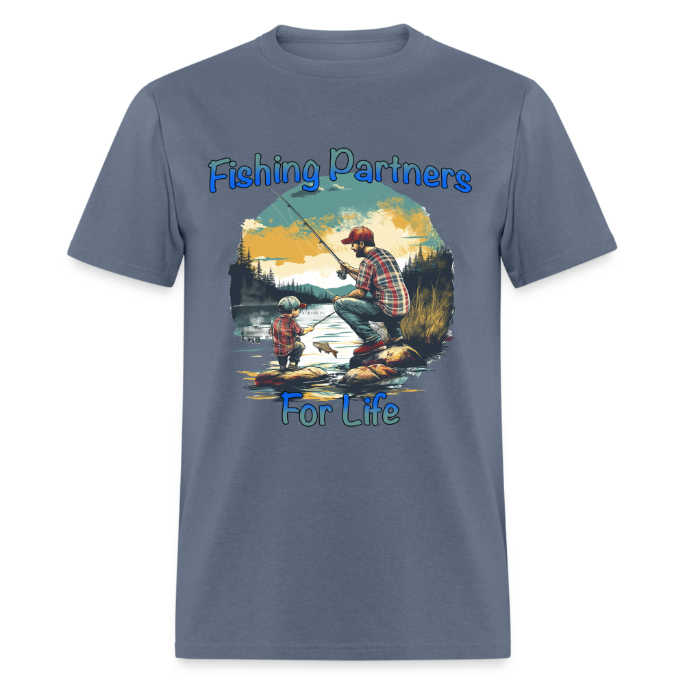 Fishing Partners for Life (Dad and Son) T-Shirt - denim