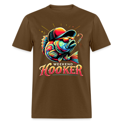 Weekend Hooker Fishing T-Shirt - brown