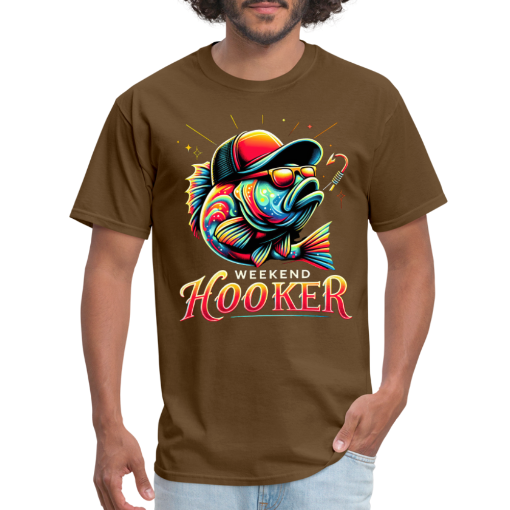 Weekend Hooker Fishing T-Shirt - brown