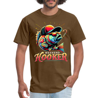 Weekend Hooker Fishing T-Shirt - brown