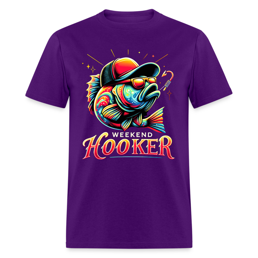 Weekend Hooker Fishing T-Shirt - purple