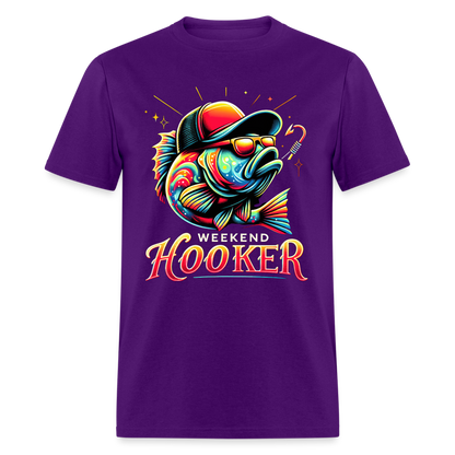 Weekend Hooker Fishing T-Shirt - purple