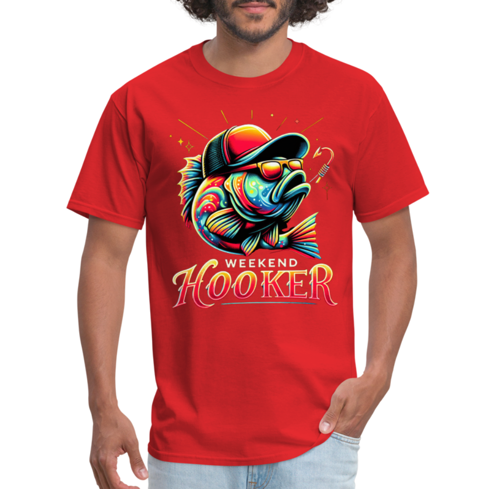 Weekend Hooker Fishing T-Shirt - red