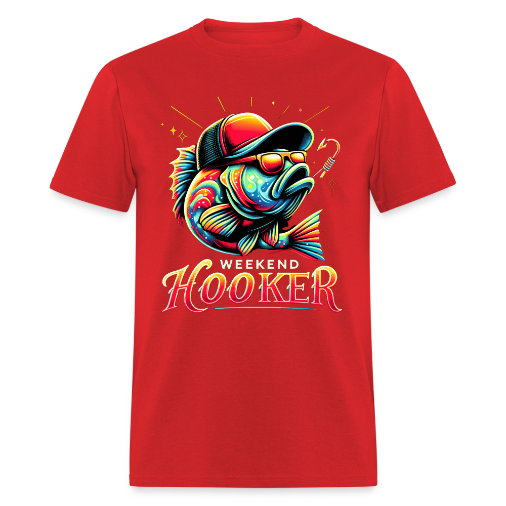 Weekend Hooker Fishing T-Shirt - red