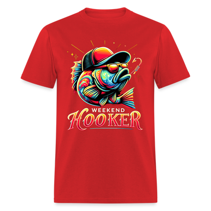 Weekend Hooker Fishing T-Shirt - red