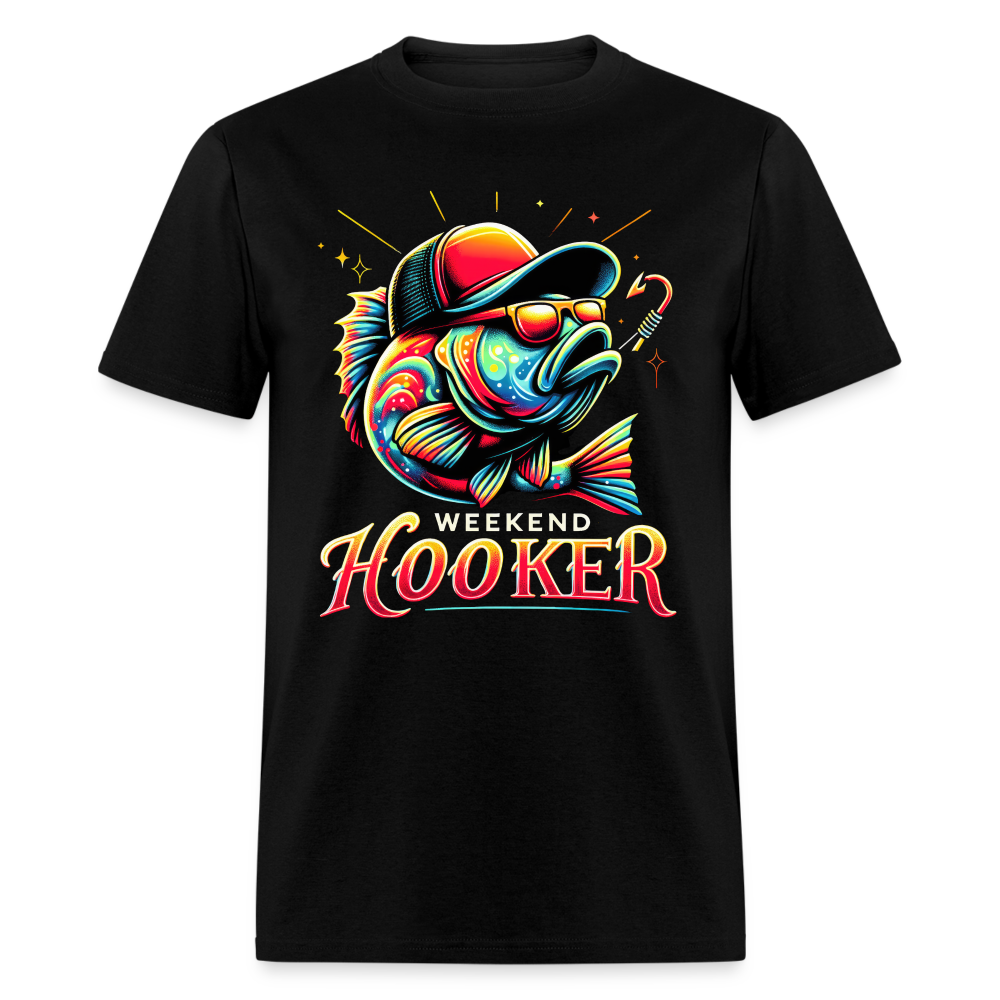 Weekend Hooker Fishing T-Shirt - black