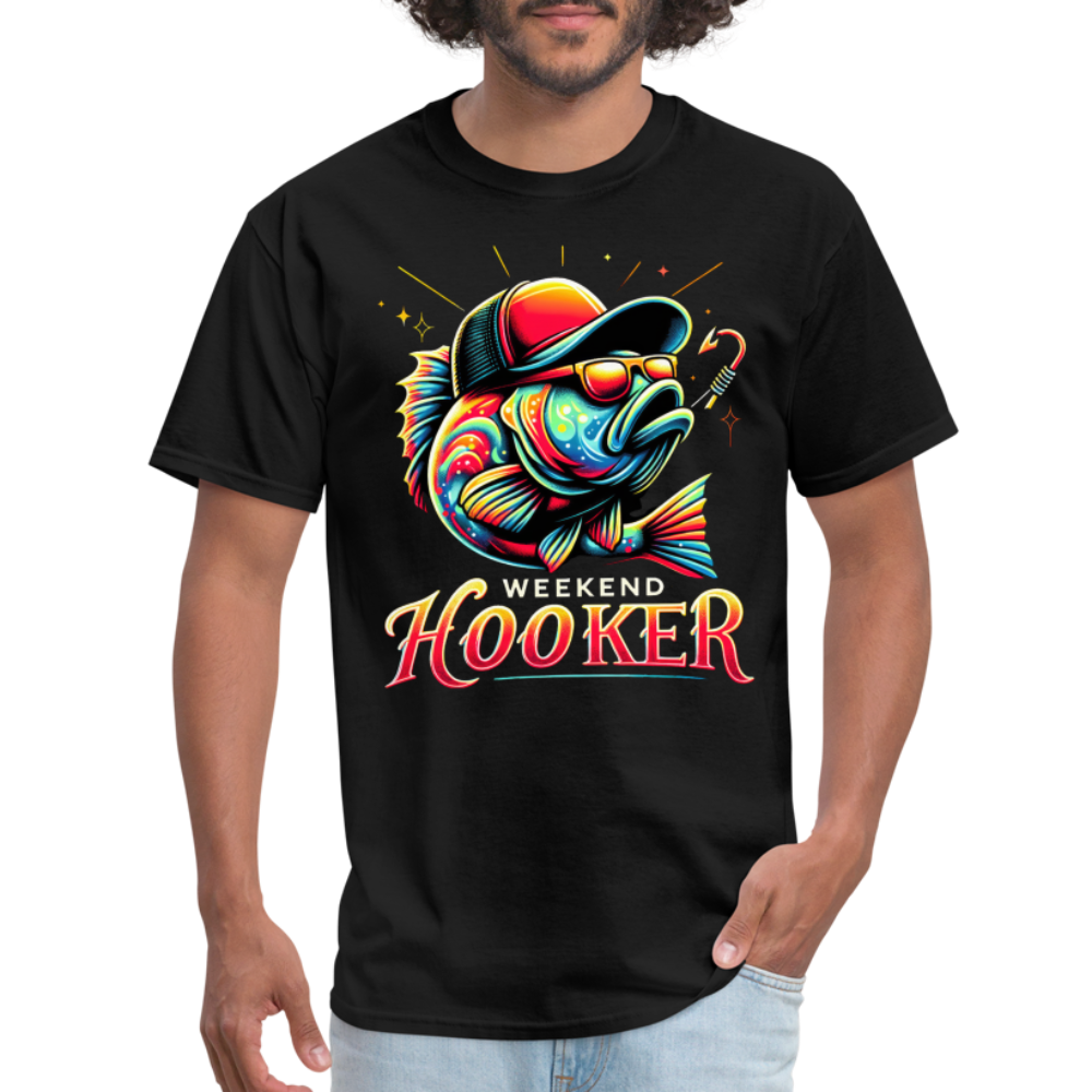 Weekend Hooker Fishing T-Shirt - black