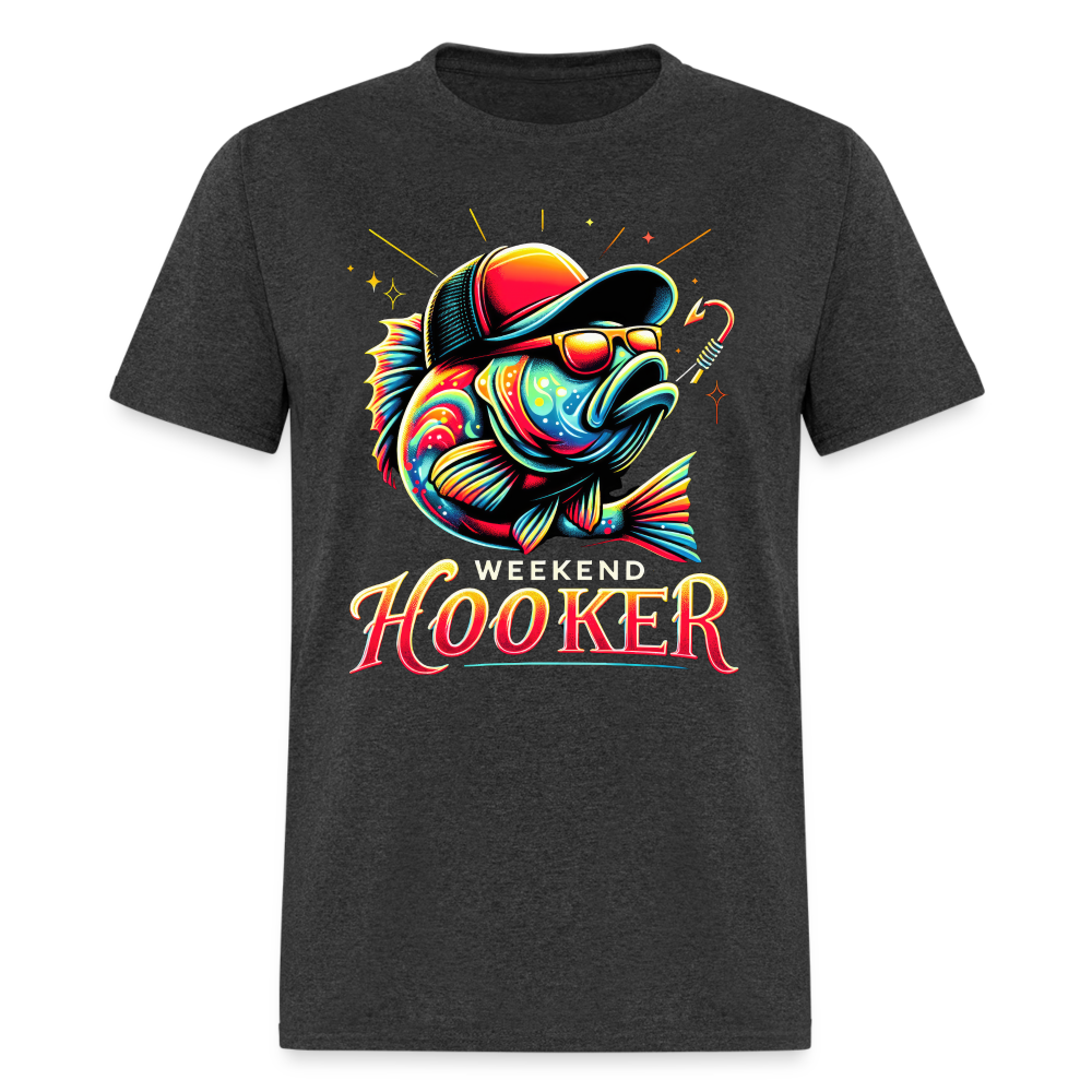 Weekend Hooker Fishing T-Shirt - heather black