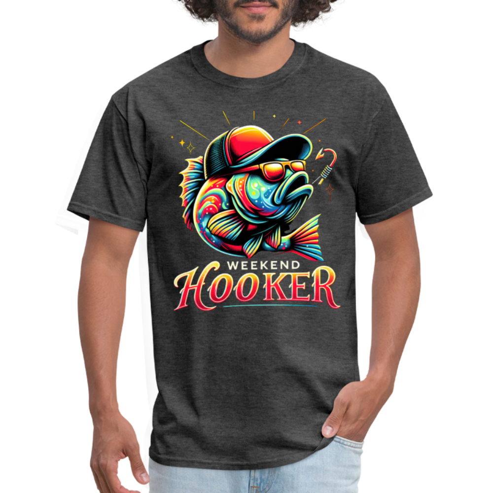 Weekend Hooker Fishing T-Shirt - heather black