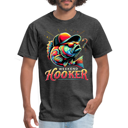 Weekend Hooker Fishing T-Shirt - heather black