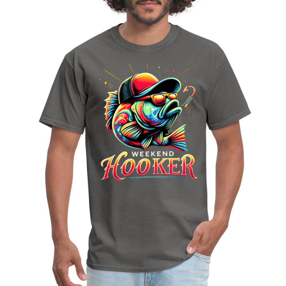 Weekend Hooker Fishing T-Shirt - charcoal