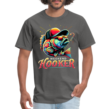 Weekend Hooker Fishing T-Shirt - charcoal