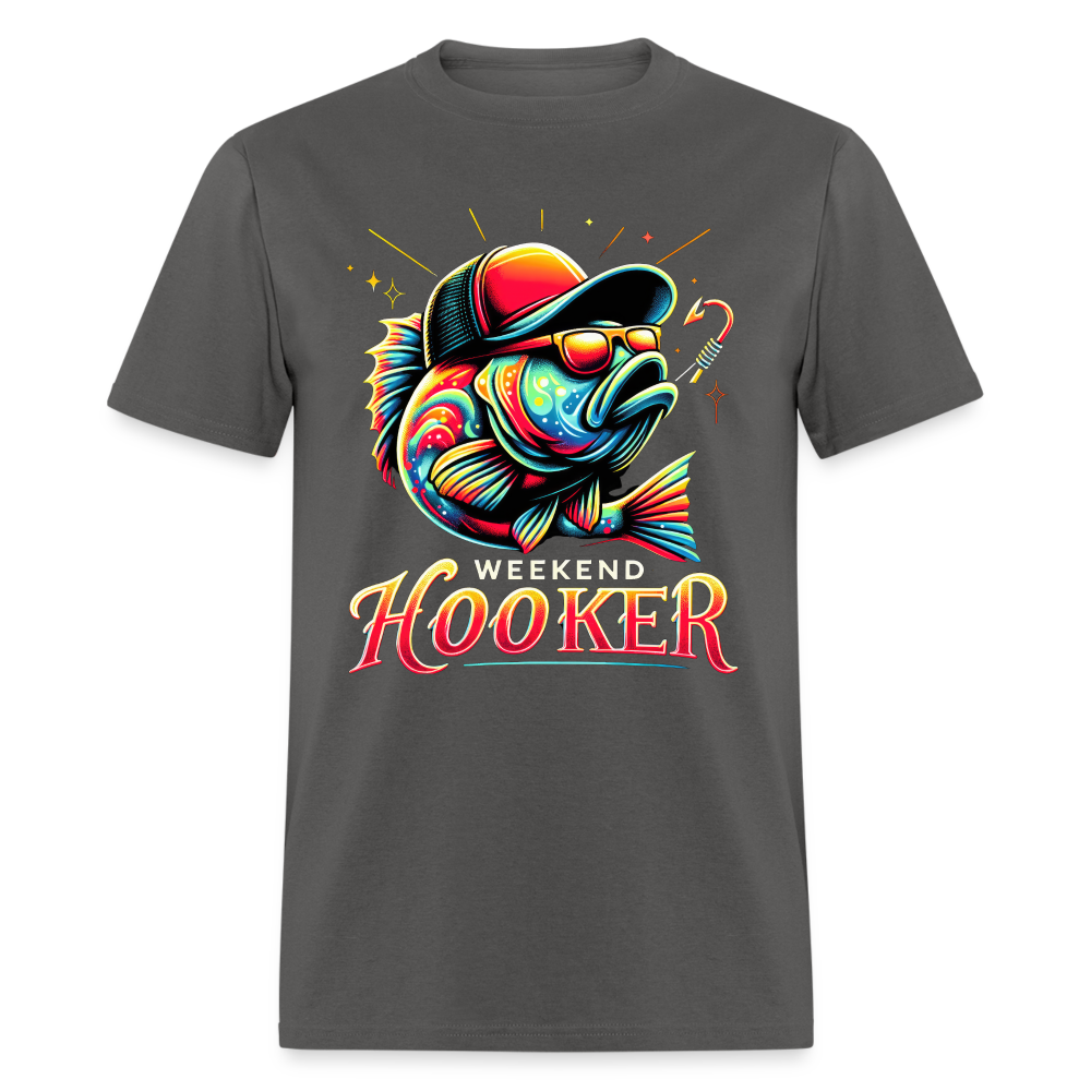 Weekend Hooker Fishing T-Shirt - charcoal