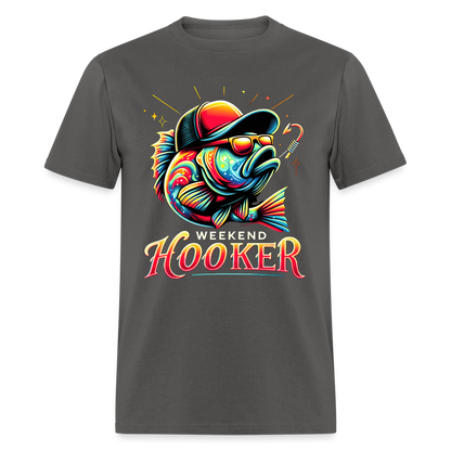 Weekend Hooker Fishing T-Shirt - charcoal