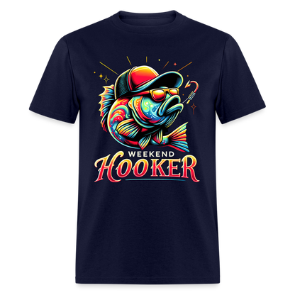 Weekend Hooker Fishing T-Shirt - navy