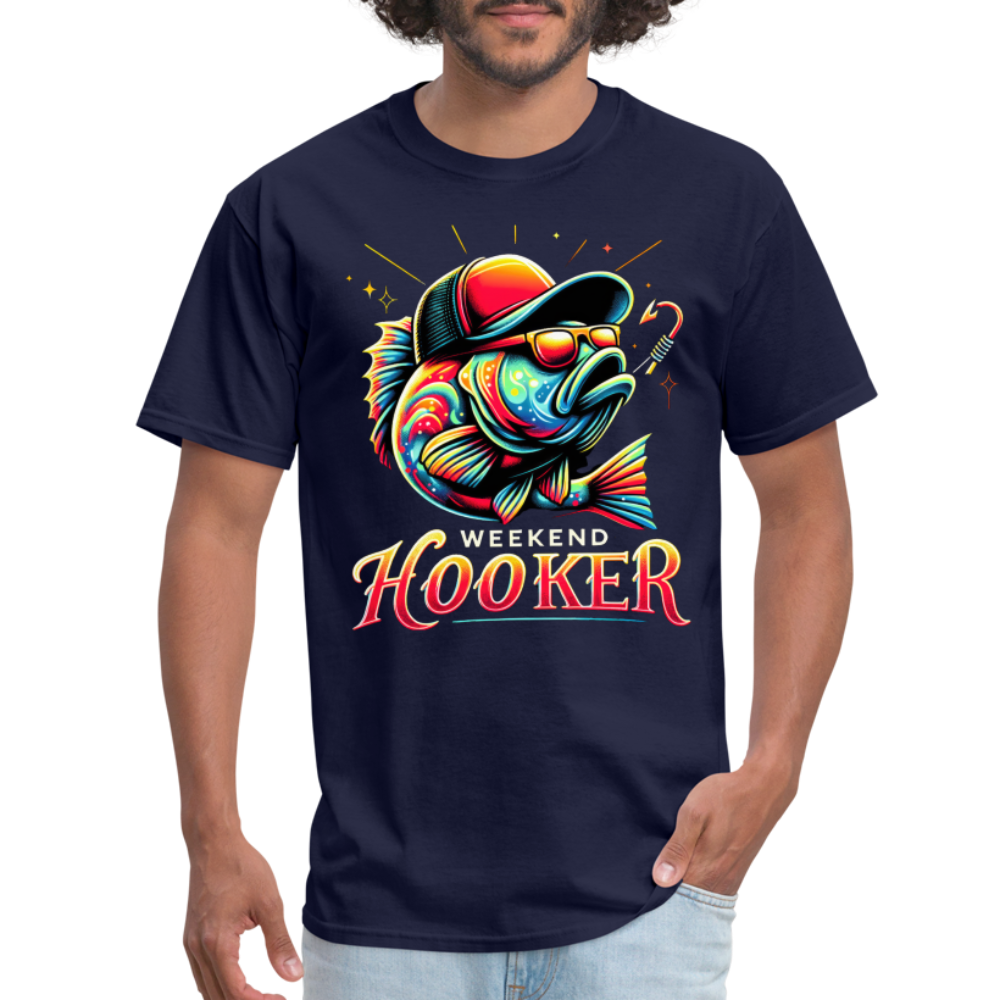 Weekend Hooker Fishing T-Shirt - navy