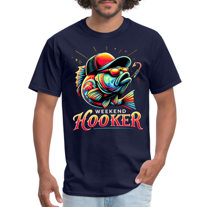 Weekend Hooker Fishing T-Shirt - navy