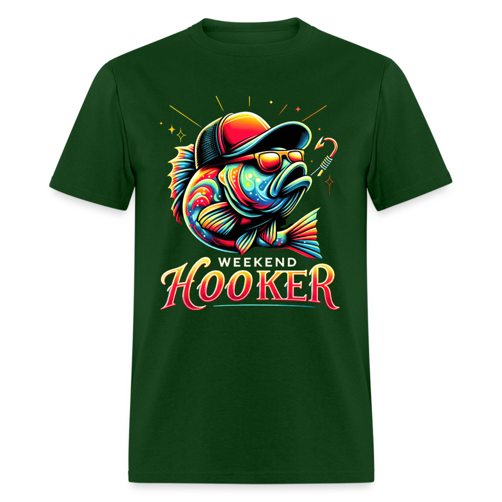 Weekend Hooker Fishing T-Shirt - forest green