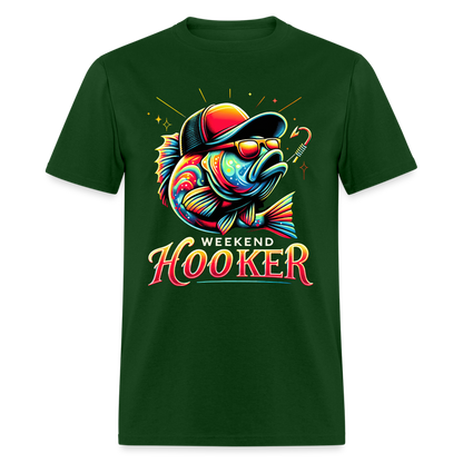 Weekend Hooker Fishing T-Shirt - forest green