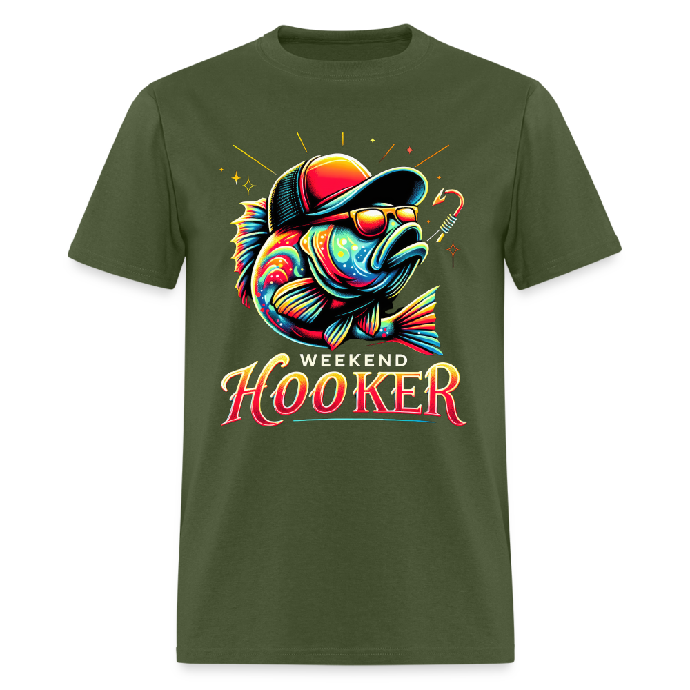 Weekend Hooker Fishing T-Shirt - military green