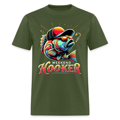 Weekend Hooker Fishing T-Shirt - military green