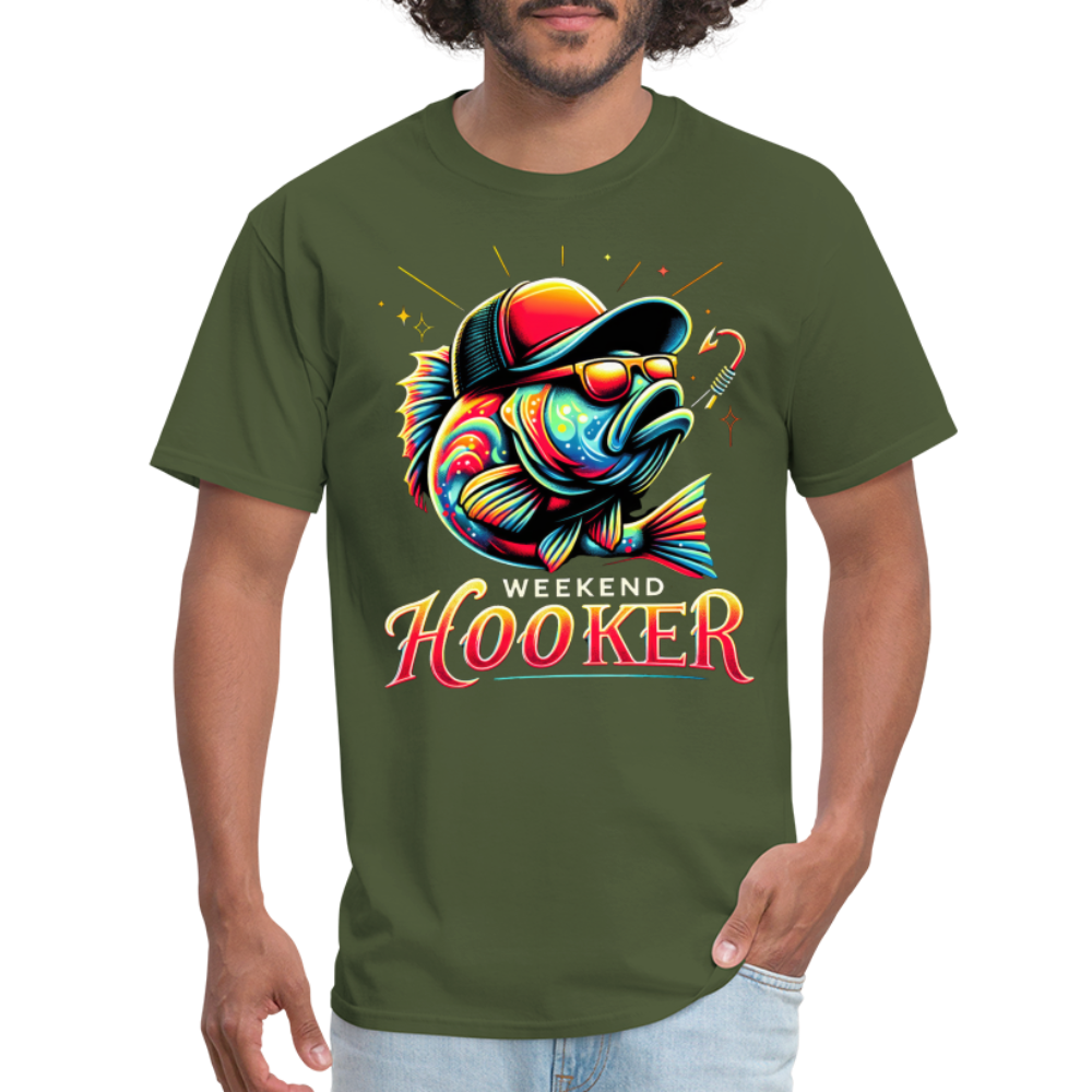 Weekend Hooker Fishing T-Shirt - military green