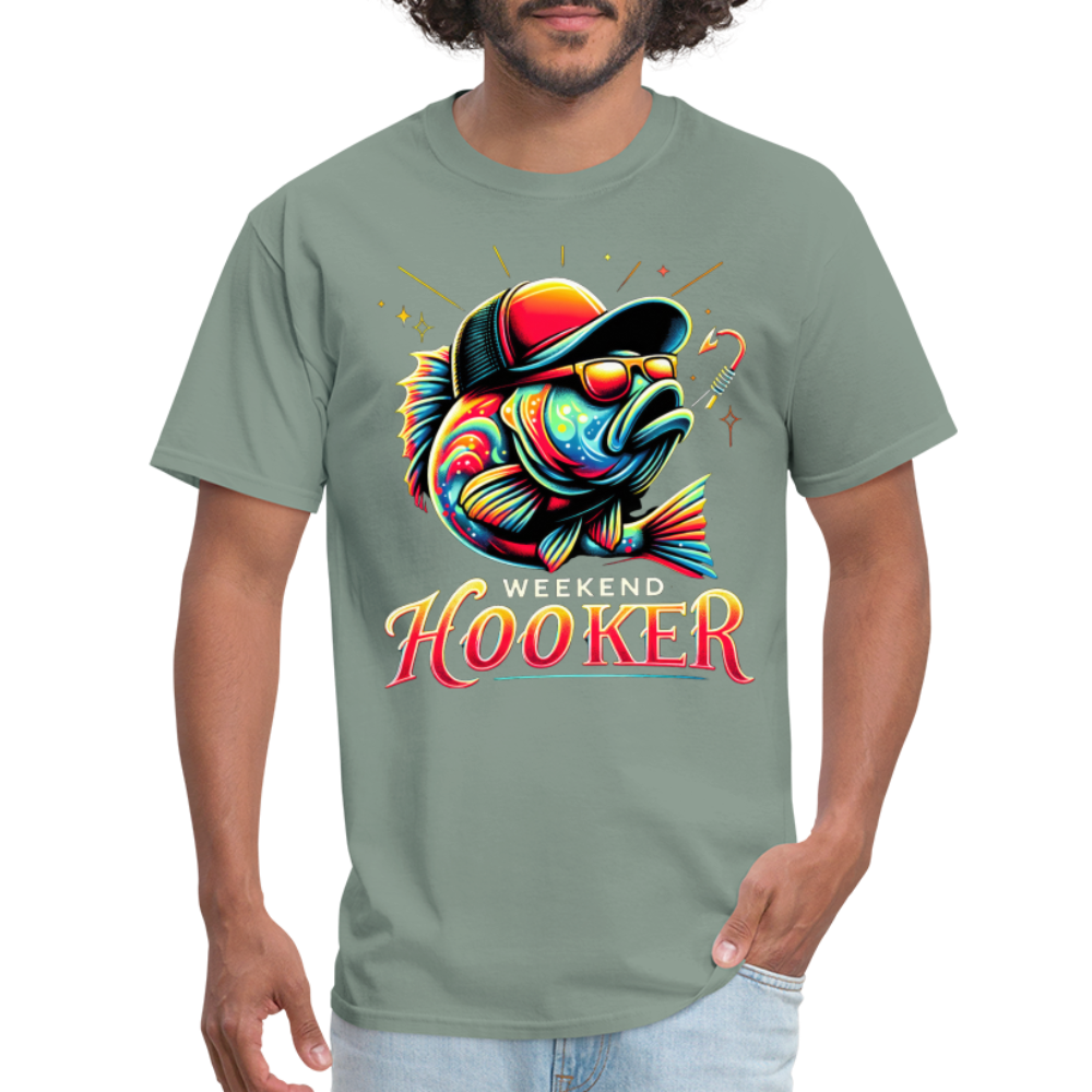 Weekend Hooker Fishing T-Shirt - sage