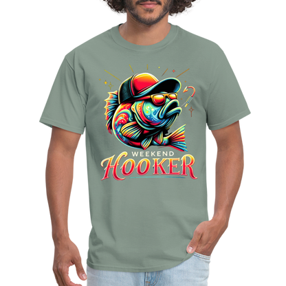 Weekend Hooker Fishing T-Shirt - sage