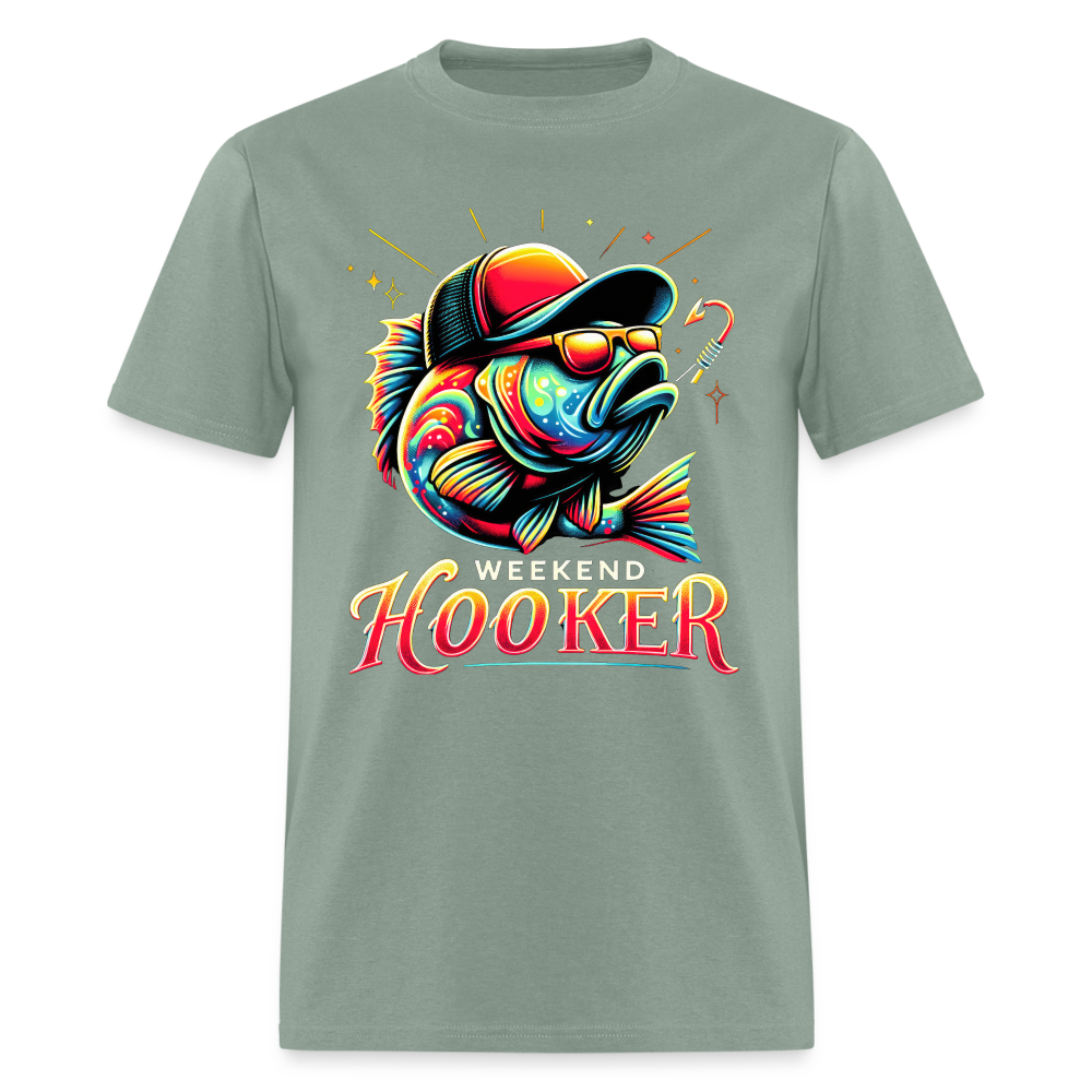 Weekend Hooker Fishing T-Shirt - sage