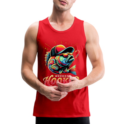 Weekend Hooker Fishing Men’s Premium Tank Top - red