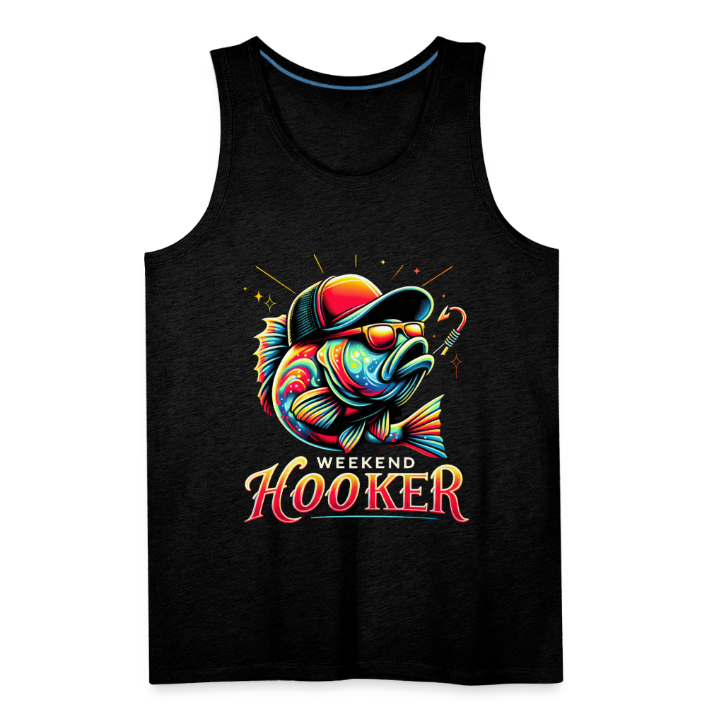 Weekend Hooker Fishing Men’s Premium Tank Top - charcoal grey