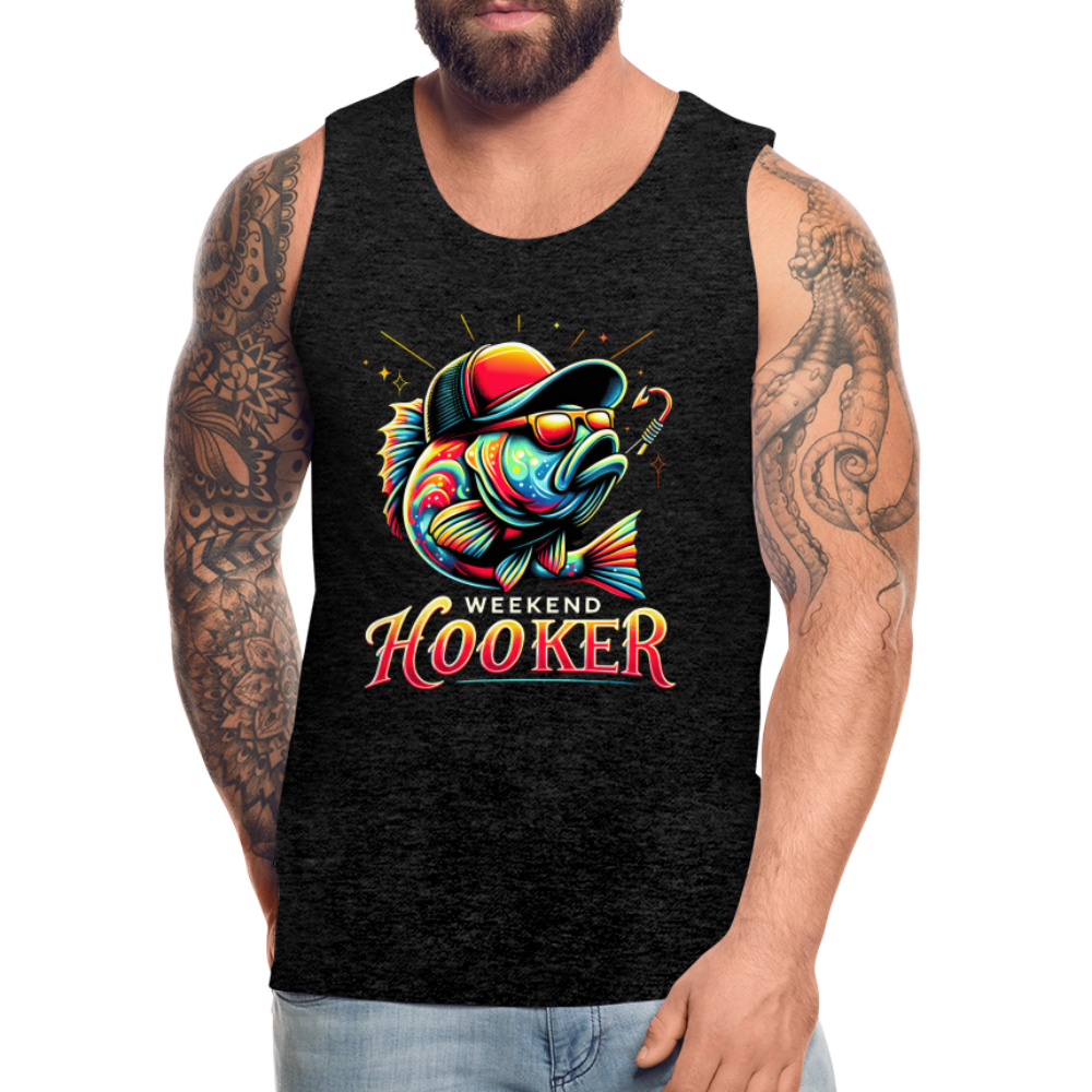 Weekend Hooker Fishing Men’s Premium Tank Top - charcoal grey