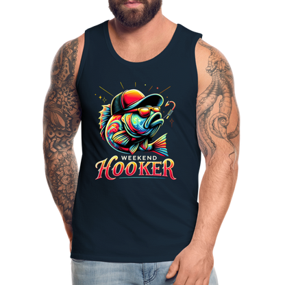 Weekend Hooker Fishing Men’s Premium Tank Top - deep navy