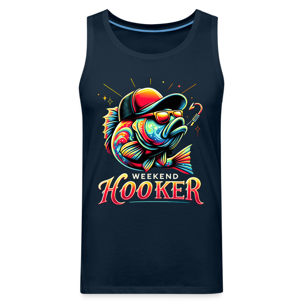 Weekend Hooker Fishing Men’s Premium Tank Top - deep navy