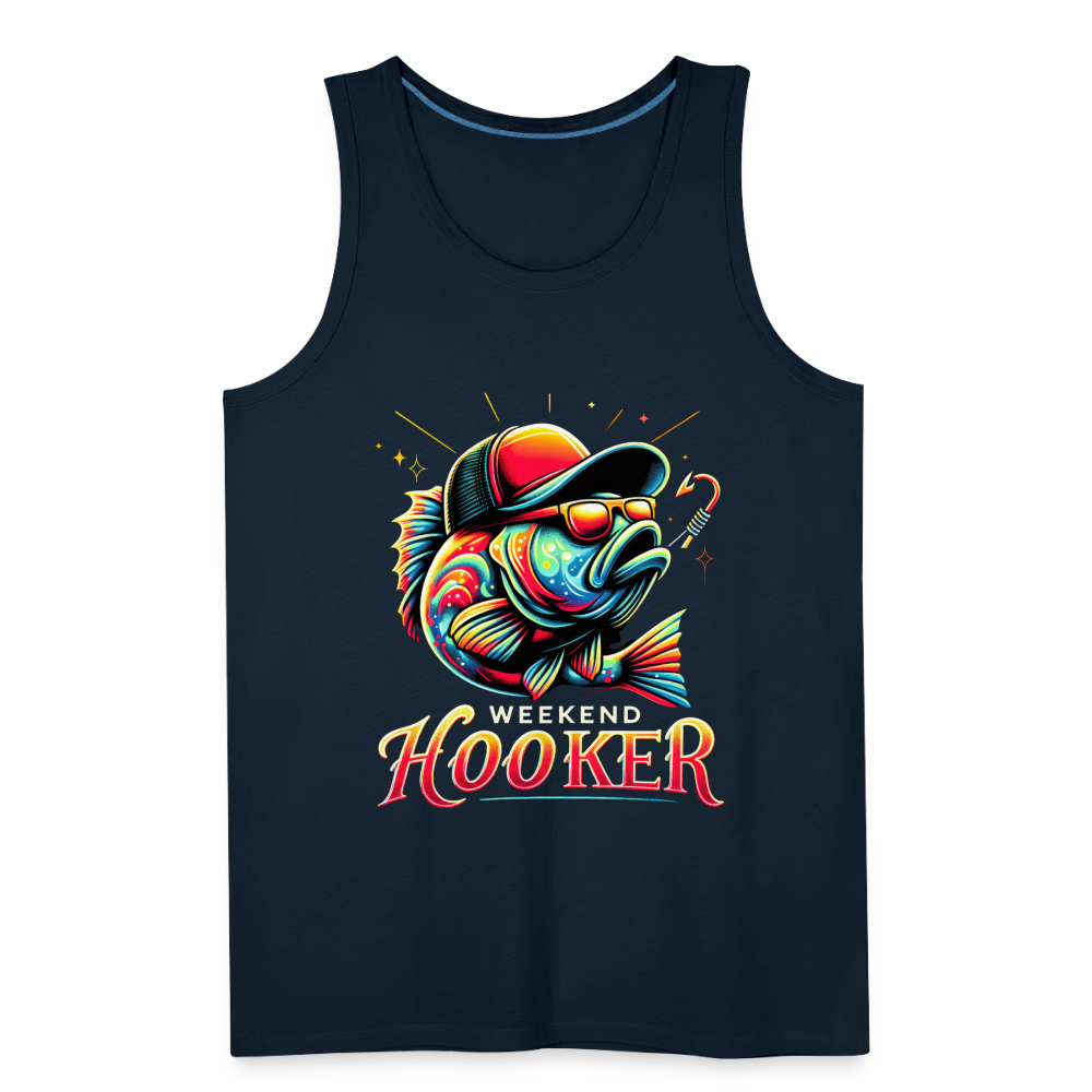 Weekend Hooker Fishing Men’s Premium Tank Top - deep navy